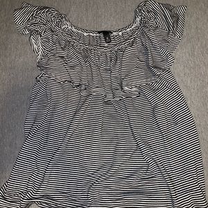 Off the shoulder striped top